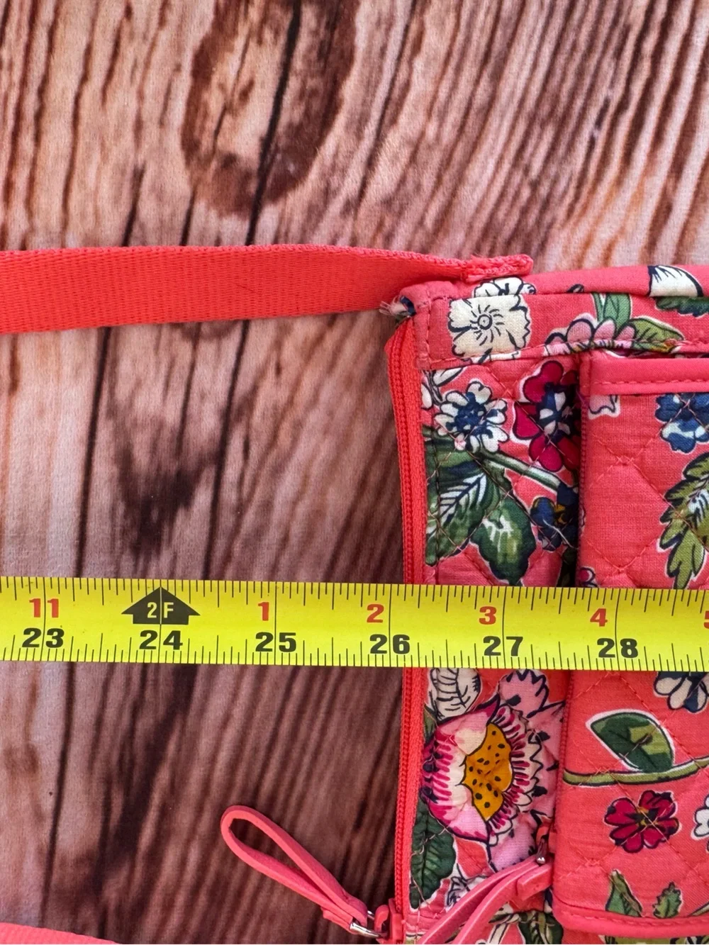 Vera Bradley Carson Mini Hobo Crossbody Shoulder Bag Coral Floral